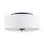 Graphite and White 16" Flush Mount Ceiling Light with Etched Glass