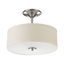 Brushed Nickel Glass Drum Semi-Flush Ceiling Light