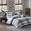 Gray Twin Microfiber Reversible Plaid Comforter Set