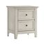 Rustic White 2-Drawer Transitional Wood Nightstand