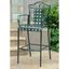 Verdi Green Iron Lattice Outdoor Bar Height Chairs, Set of 2