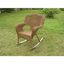 Mocha All-Weather Wicker Outdoor Rocking Chair with Arms