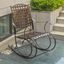 Hammered Bronze Iron Patio Rocking Chair with Scroll Accents