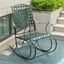 Santa Fe Verdi Gris Green Iron Metal Patio Rocker with Scroll Accents