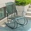 Santa Fe Verdi Gris Green Iron Metal Patio Rocker with Scroll Accents