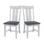 Elegant Gray Slat-Back Solid Wood Side Chair, 43" High