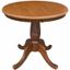 Cinnamon Espresso 30" Round Wood Farmhouse Dining Table