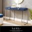 Isidro Navy Console Table with Brushed Gold Chrome and Storage