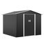 Dark Gray 8'x8' Metal Outdoor Storage Shed with Sliding Doors