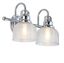 Virginia Chrome 17.25" Dual-Light LED Vanity Wall Sconce with Textured Glass