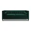 Evergreen Velvet Chesterfield Sofa with Tufted Detail and Wood Frame