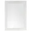 Bright White Transitional Rectangular Walnut Wood Mirror 40"x29"