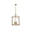 Janet Midcentury Modern Brass 4-Light Indoor/Outdoor Pendant