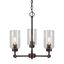 Jayden Antique Bronze 3-Light Chandelier with Clear Glass Shades