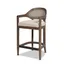 26" Taupe Beige Oak Cane Back Counter Stool