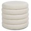 Ivory White 19" Round Boucle Storage Ottoman