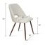 Beige Upholstered Cutout Back Side Chair with Walnut Legs