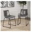 Gray Faux Leather Upholstered Dining Chairs with Metal Legs, Set of 2