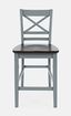 Asbury Park Transitional Gray Acacia Wood Counter Stool (Set of 2)