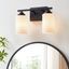 Black Steel 2-Light Dimmable Cylinder Vanity Light