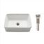 White Ceramic Rectangular Vessel Sink with Satin Nickel Drain