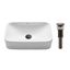 White Ceramic Rectangular Vessel Sink with Oil Rubbed Bronze Drain