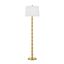 Antique Gold Bamboo Design Floor Lamp with White Drum Shade