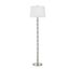 Brushed Nickel Bamboo Design Floor Lamp with White Drum Shade