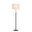 64.5" Adjustable Black Metal Floor Lamp with White Drum Shade