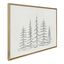 Minimalist Evergreen Trees Sketch Gold Framed Canvas Wall Art, 28x38