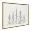 Minimalist Evergreen Trees Sketch Natural Framed Canvas Wall Art, 28x38