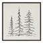 Minimalist Evergreen Trees Sketch Canvas Wall Art, 30x30, Brown Frame