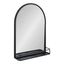 23" x 31.6" Black Iron Rectangular Wall Mirror with Shelf