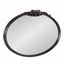 Black Oval Wood Wall Mirror with Intricate Overlay