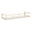 White and Gold Floating Wall Shelf with Metal Frame