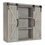 Rustic Gray Wood Wall Storage Cabinet with Sliding Barn Doors