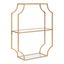 Elegant Gold and Glass Geometric Cube Wall Shelf, 25.5"