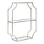 Elegant Scalloped Silver Metal and Glass Cube Wall Shelf