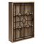Rustic Brown Wooden Curio Cabinet with Lighted Black Iron Door