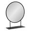 Rouen Modern Glam 18" Round Black Metal Frame Vanity Mirror