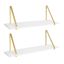 Soloman Glamorous White and Gold Wooden Wall Shelves, Set of 2