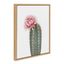 Natural Framed Pink Cactus Flower Canvas Wall Art, 18x24