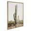 Sunrise Cactus Landscape Canvas Print with Natural Frame, 28x38