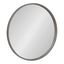 Graywash Poplar Wood Round Wall Mirror, 28 Inch