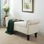 Bright White Chenille Roll Arm Bedroom Bench with Birch Frame