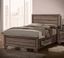 Brown Queen Wood Storage Bed with Upholstered Headboard