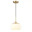 Opal White and Gold Glass Globe Pendant Light