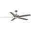 Kennedale 72" Nickel Ceiling Fan with Reversible Blades and Remote