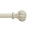 Antique White Steel Decorative Curtain Rod with Ball Finials, 28-48 Inch