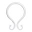 White Plastic Rust-Proof Double Shower Curtain Hooks, Set of 12